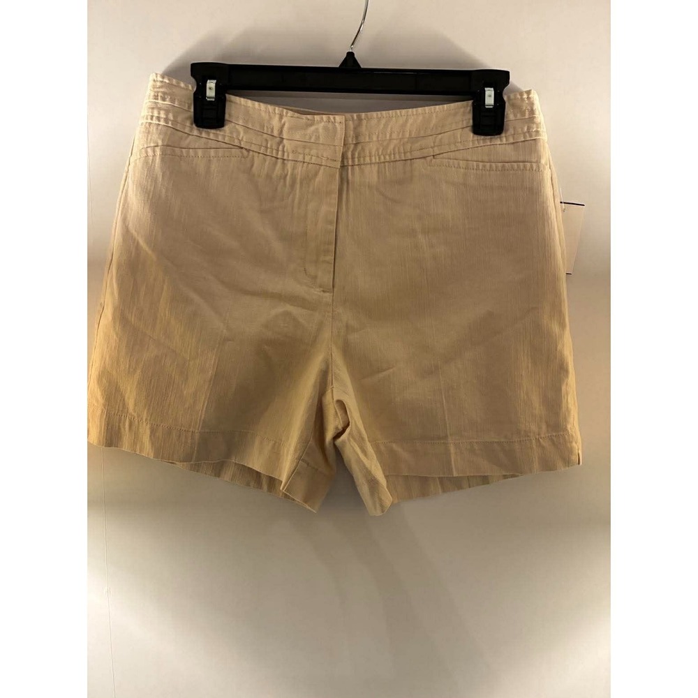 Cato Women's Cotton Blend Shorts Beige Creme Size 10 Casual Summer Stretch Comfo